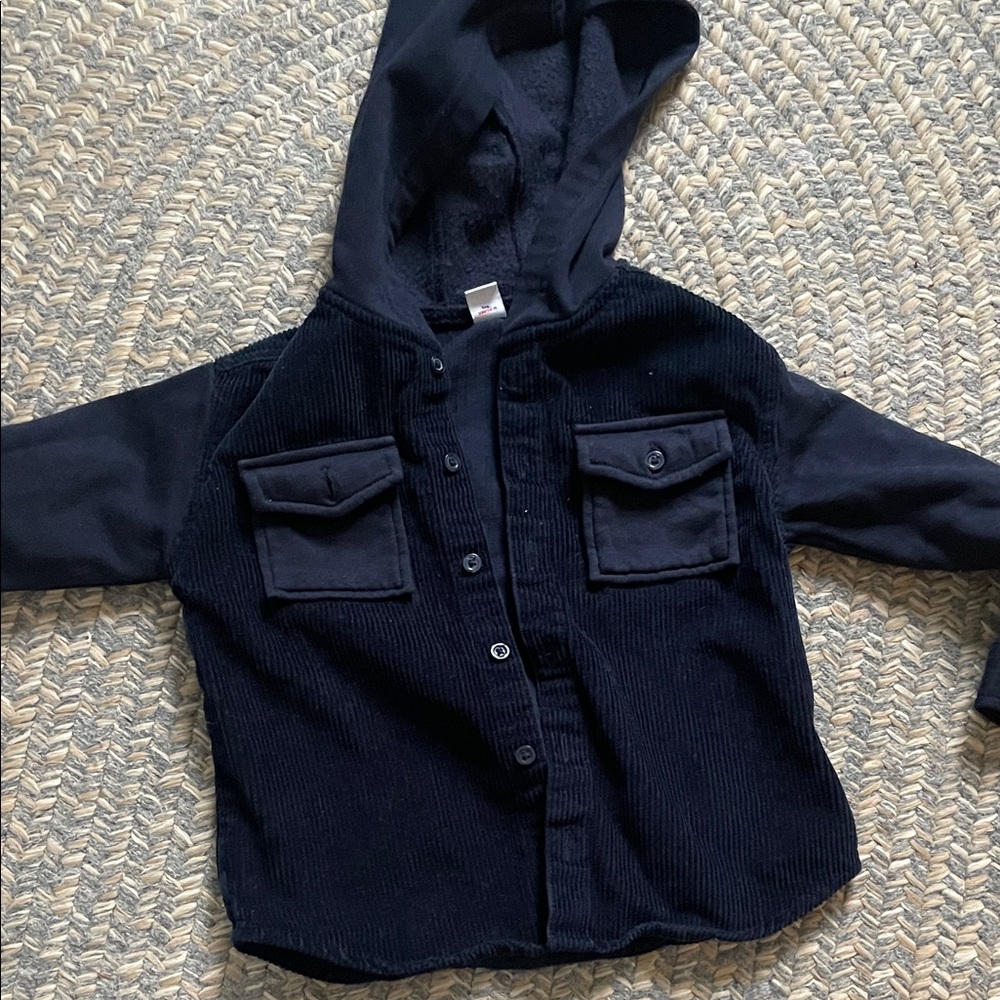 Black Hooded Jacket/shacket - size 5T
